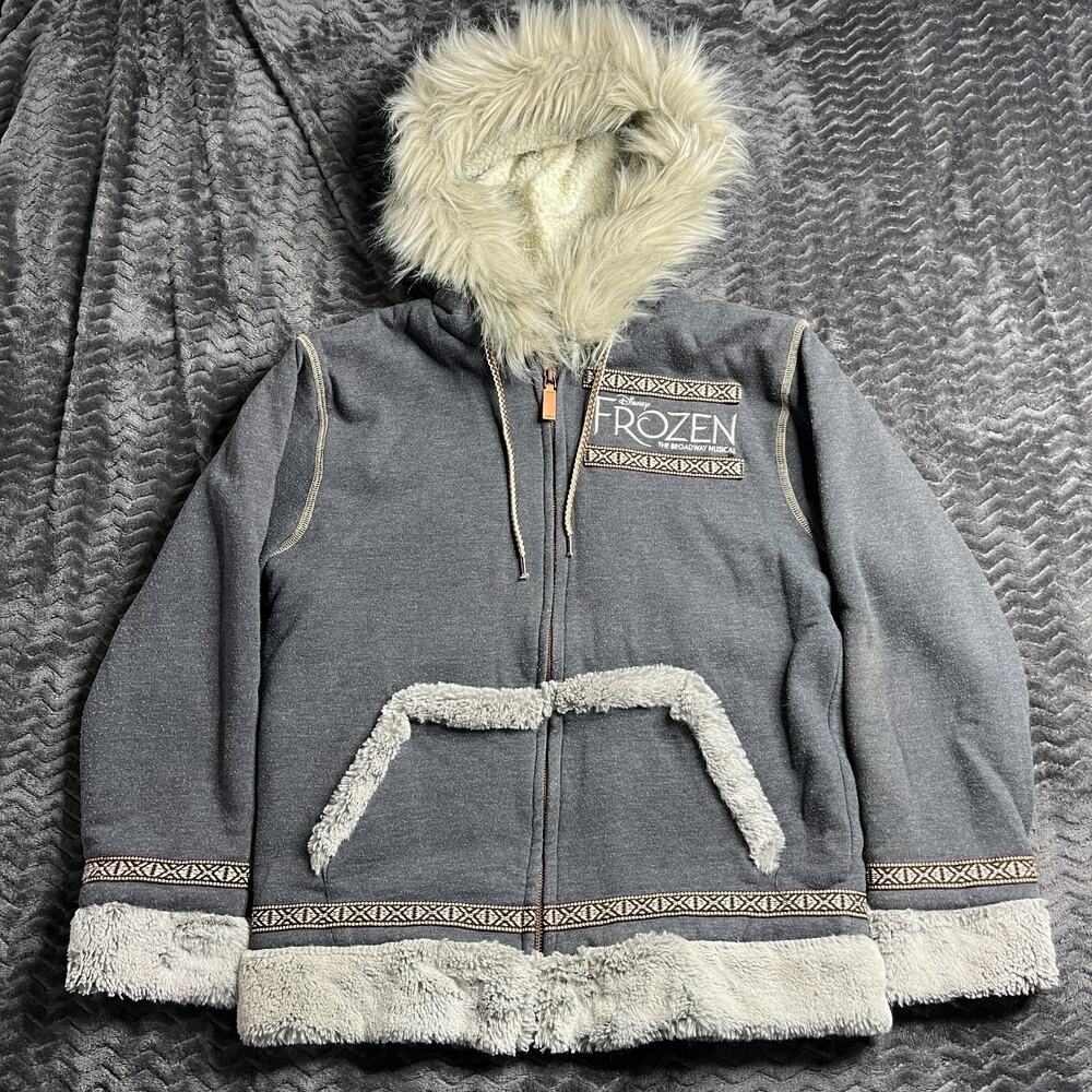 Disney Frozen Broadway Musical Sherpa Jacket Kristoff Fur Hoodie Women Medium